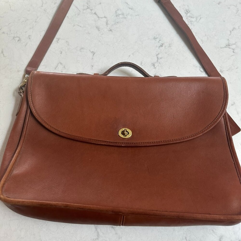 Vintage Coach Lexington Briefcase 5265 British Tan